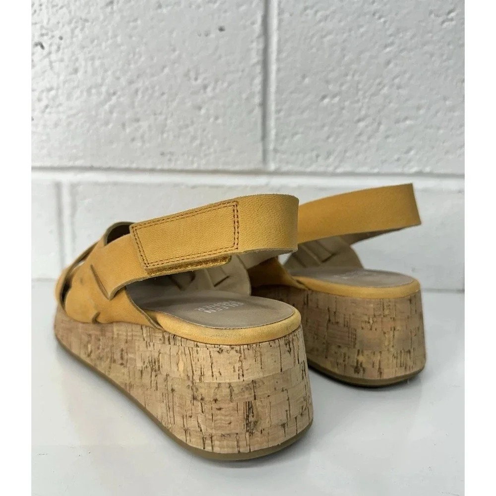 EILEEN FISHER Timor Espadrille Cork Wedge Platform Sandals (Women's Size 7.5‎ M)
